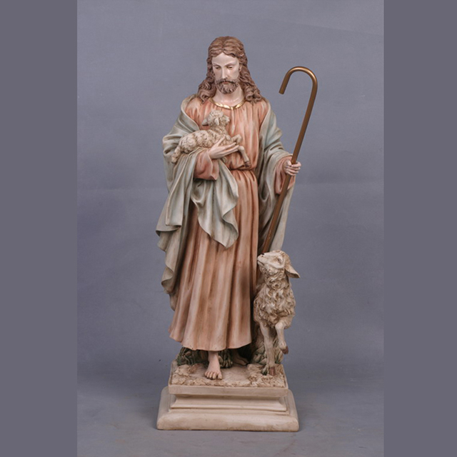 Religious Crafts Decoration Items Jesus Shepherd Christian Statue 