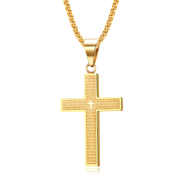 Classic Excellent Charm Cross Christian Necklace For Couples 