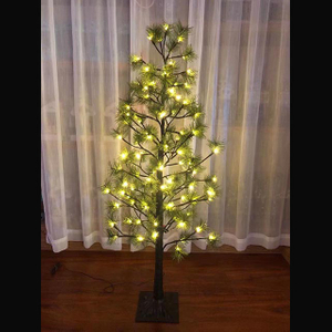 Christmas Decorations Gold Light Pine Needle Tree Lamp 