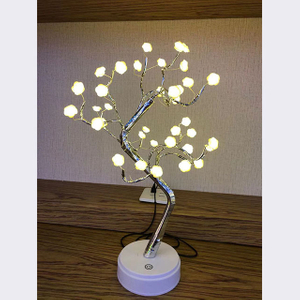Ivory Rose Silver Branch Tree Lamp Christian Gift 