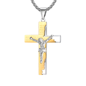 Stainless Jewelry Jesus Cross Christian Necklace For Couples 