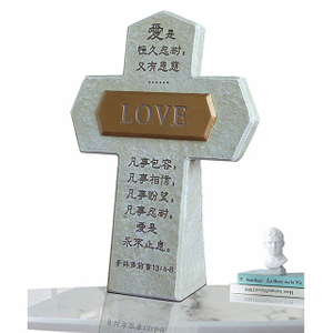 Religious Gifts Love Simulation Stone Cross Desktop Decor 