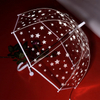Outdoors Rainy Fiberglass Transparent With Stars Children Umbrella 
