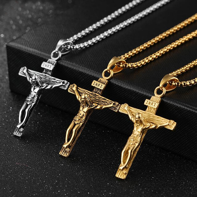 Fashion Men's Coolest Steel Jewelry Charm Christian Necklace