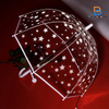 Outdoors Rainy Fiberglass Transparent With Stars Children Umbrella 