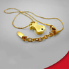 Harp Accessorized Pendant Heart Bracelet Set Christian Necklace 