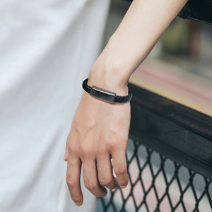 Creative Gift Leather Data Cable Black Woven Bracelet 
