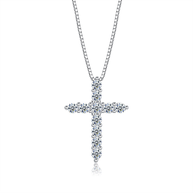 Charm Jewelry Custom Faith Silver Cross Christian Necklace 