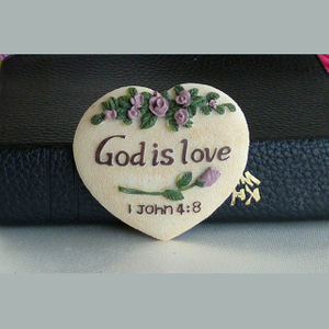 God Is Love Heart Shape Resin Fridge Magnet 
