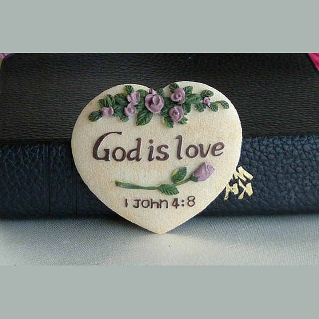 God Is Love Heart Shape Resin Fridge Magnet 