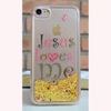 Jesus Love Me Golden Quicksand Iphone7 Phone Shell