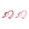 Telescopic 3-in-1 Crystal Transparent Shell Mobile Data Cable