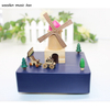 Art Craft Gift Windmill Wooden Christian Music Box