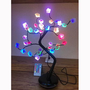 Home Colorful Plum Bblossom Tree Remote Control Lamp