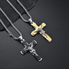 Classic Steel Jesus Cross Christian Necklace For Guys